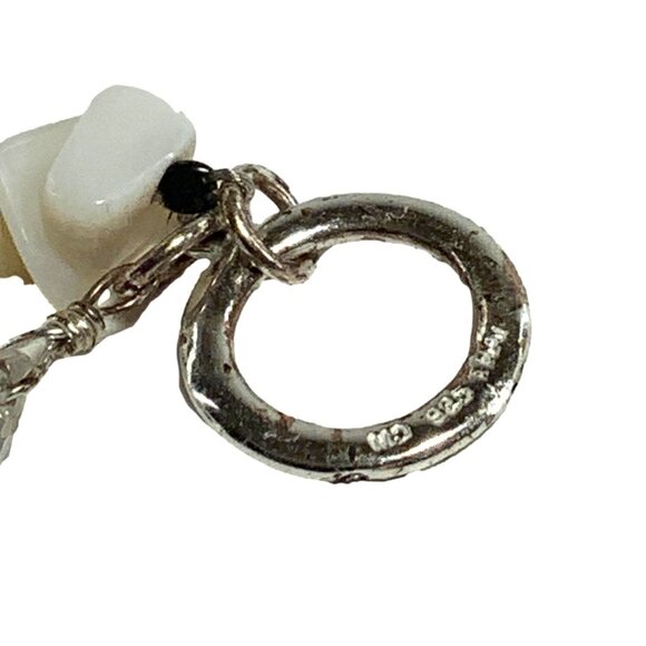 White Shell & Silver 925 Closure Necklace - Picture 3 of 4